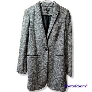 Tommy Hilfiger Women's Coat Twill Black White Size 10